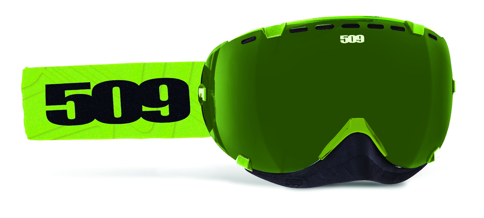 509 Adult Lime Green/Black Frame Aviators Snowmobile Goggles Snocross