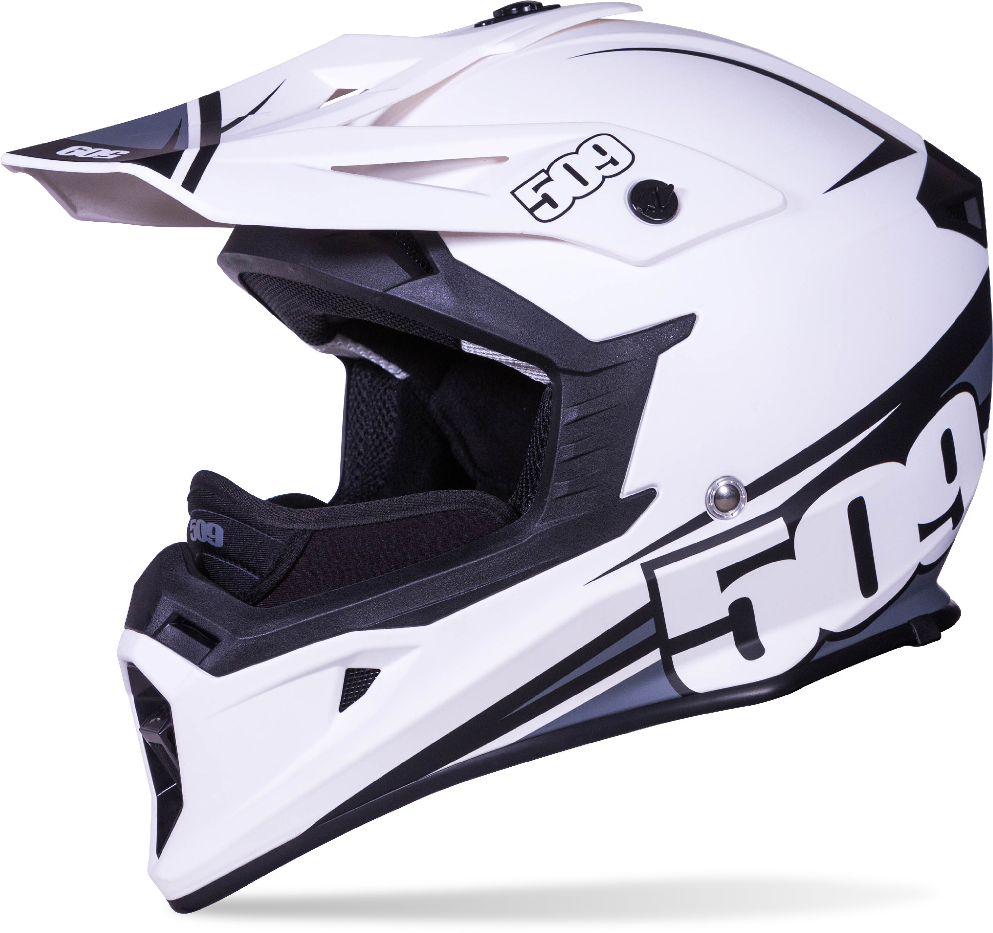 509 Adult Matte White/Black Tactical Snowmobile Helmet Snocross