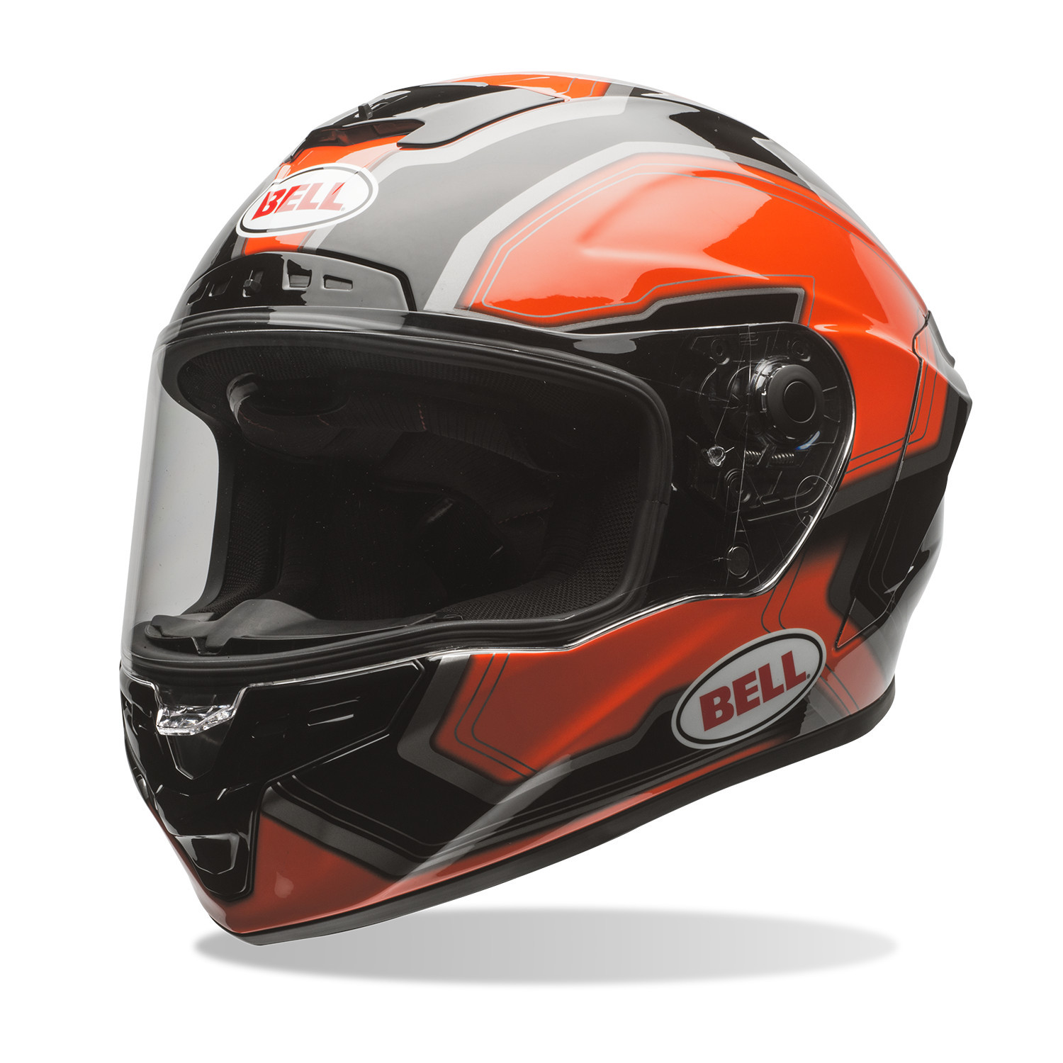 Bell Orange/Black Adult Star Pace Full Face Motorcycle Race Track Helmet eBay