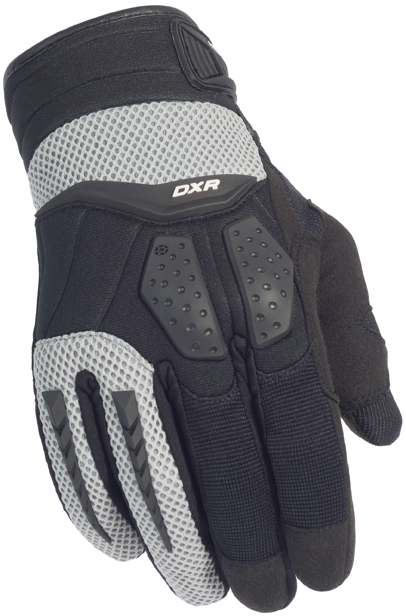 Cortech Mens Black/Silver DXR Mesh Textile Motorcycle Dirtbike Gloves