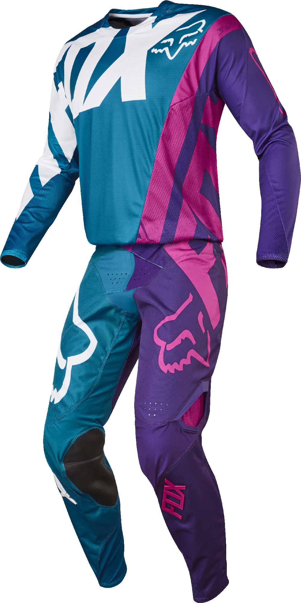Fox Racing Youth Teal Blue/Pink/Purple/White 360 Creo Dirt Bike Jersey Pants Kit | eBay