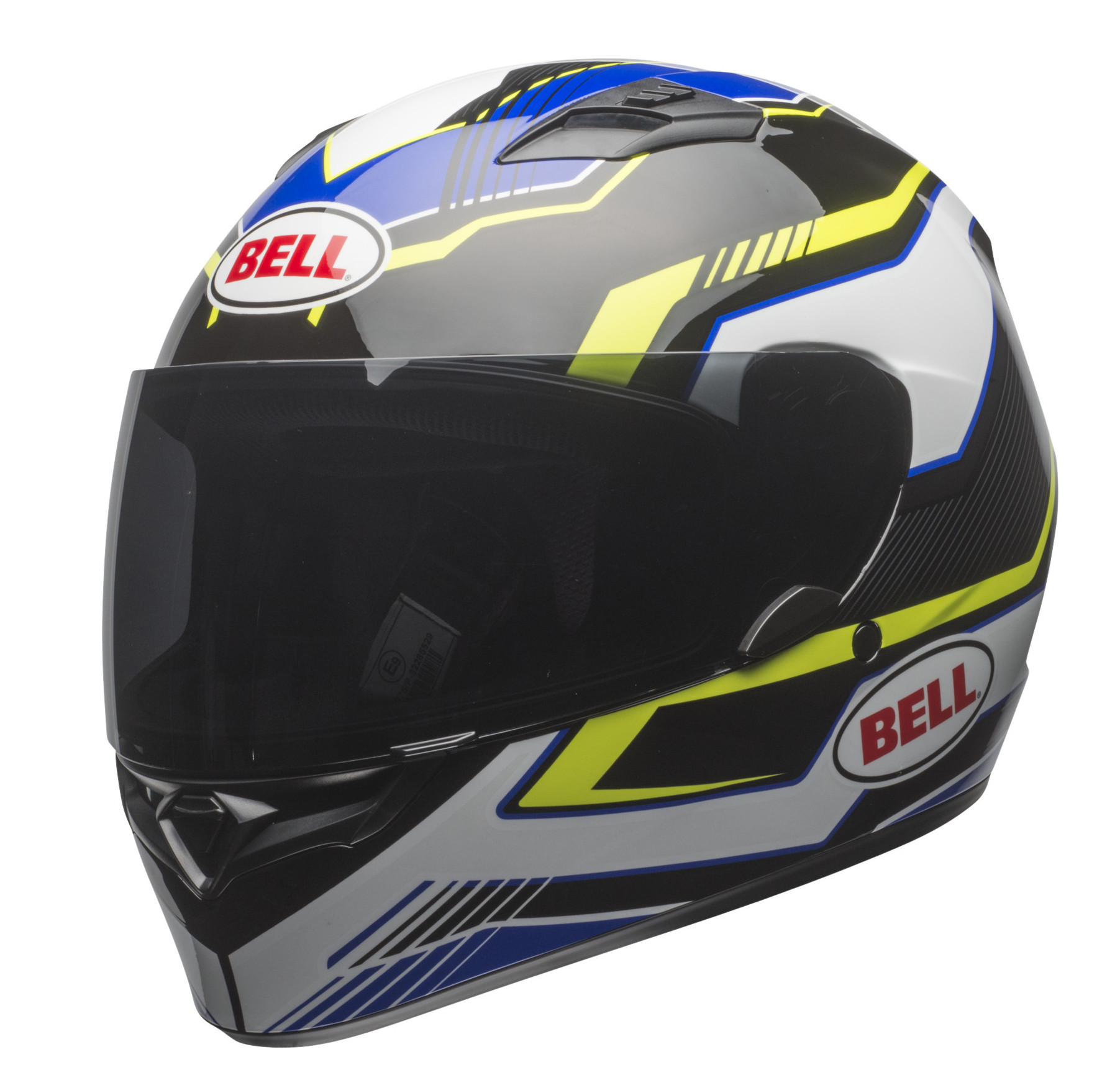 Bell Blue/Yellow/Black Adult Qualifier Torque Full Face Motorcycle ...