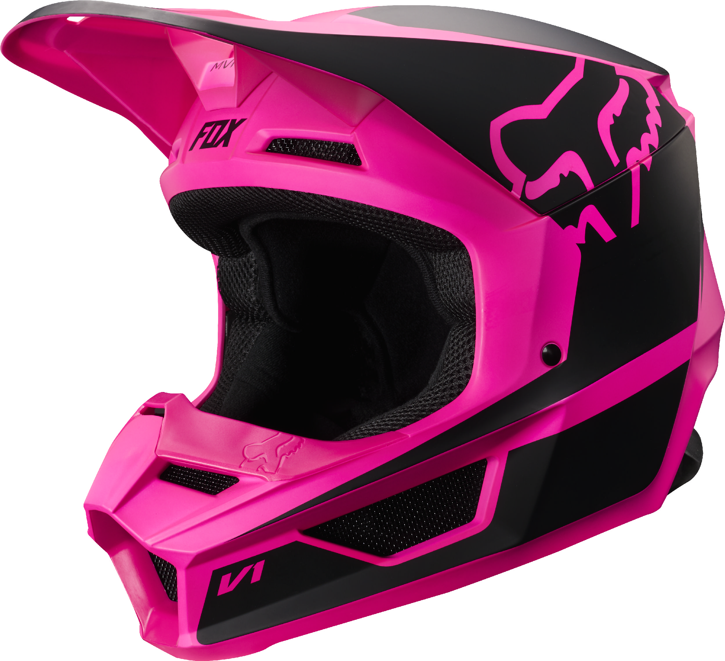 Fox Racing Youth V1 Przm Black/Pink Dirt Bike Helmet Motocross ATV UTV ...