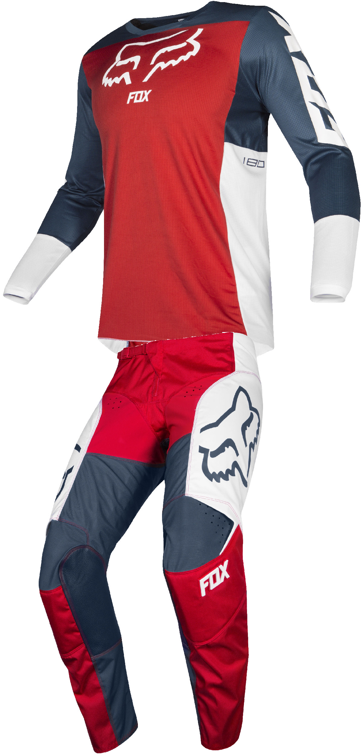 Fox Racing Mens Navy Blue/Red/White 180 Przm Dirt Bike Jersey & Pants ...