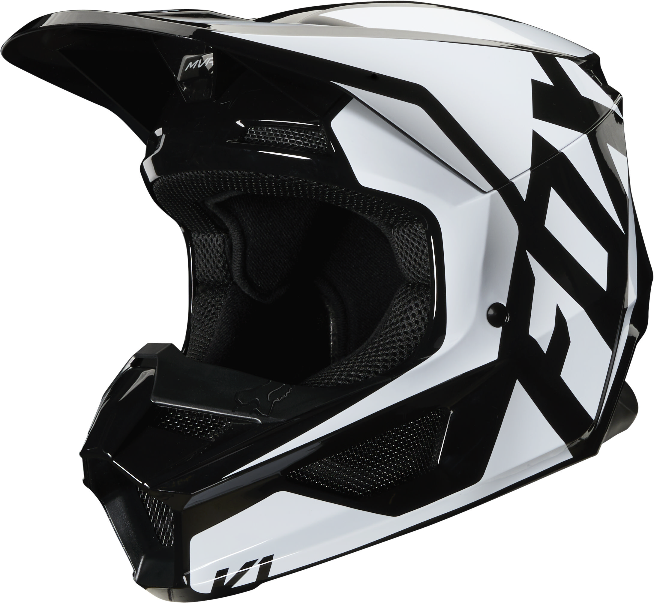 black and white dirt bike helmet