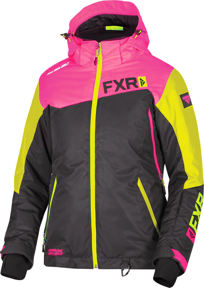 FXR Black/Elec Pink/Hi-Vis Womens Vertical Edge Insulated Snowmobile ...