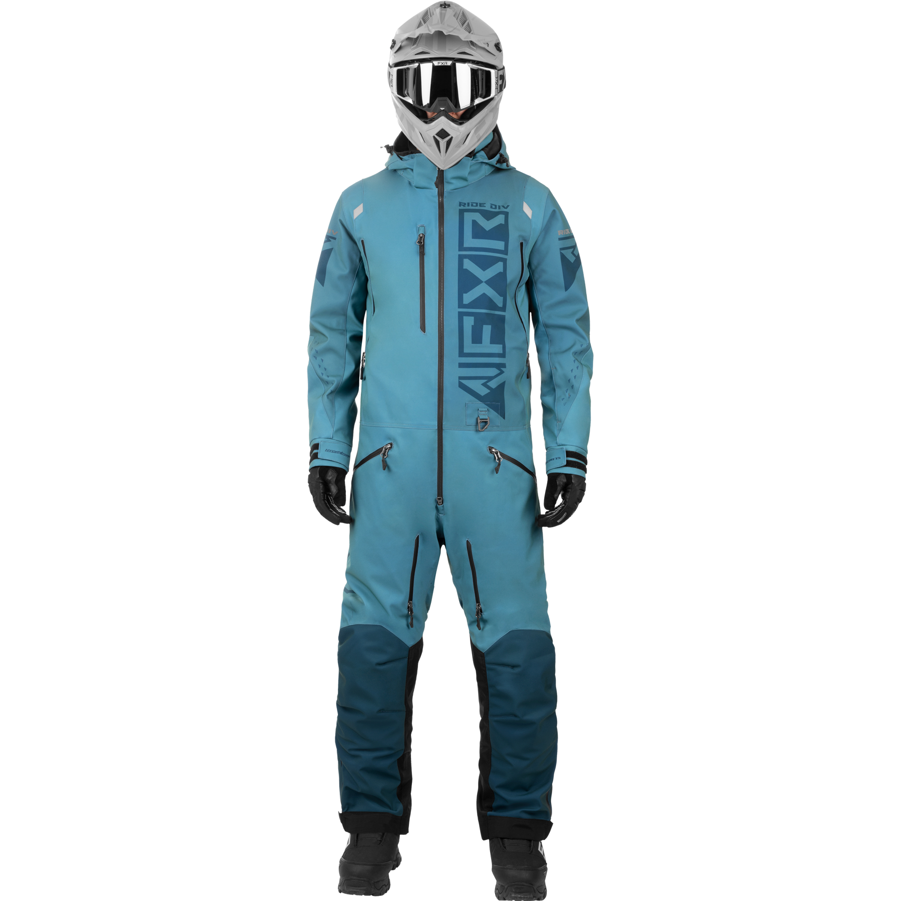 FXR Snowmobile Mens Helium Insulated Monosuit - Steel/Dark Steel