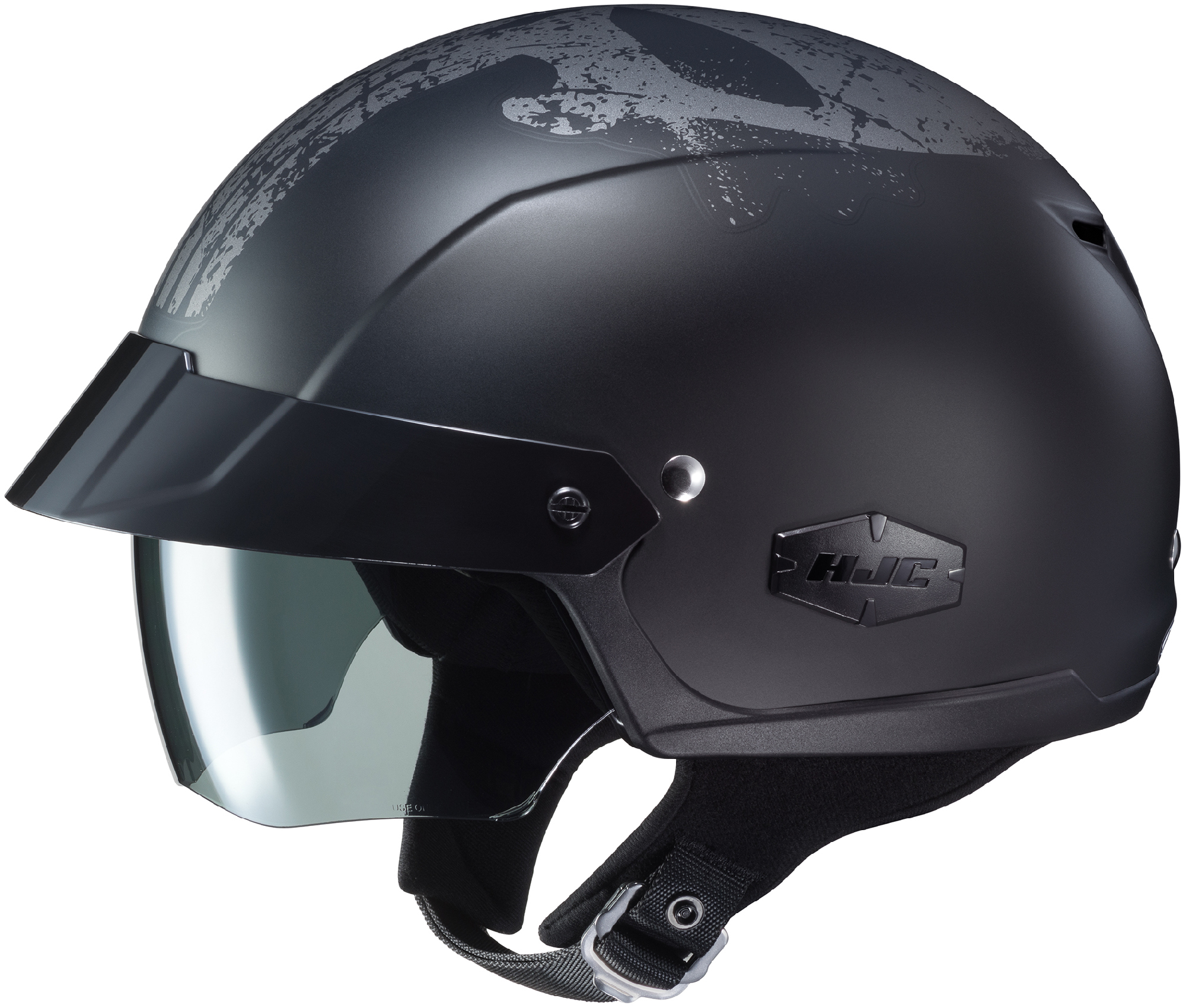 HJC Adult Matte Black IS-Cruiser Marvel Punisher Half Motorcycle Helmet