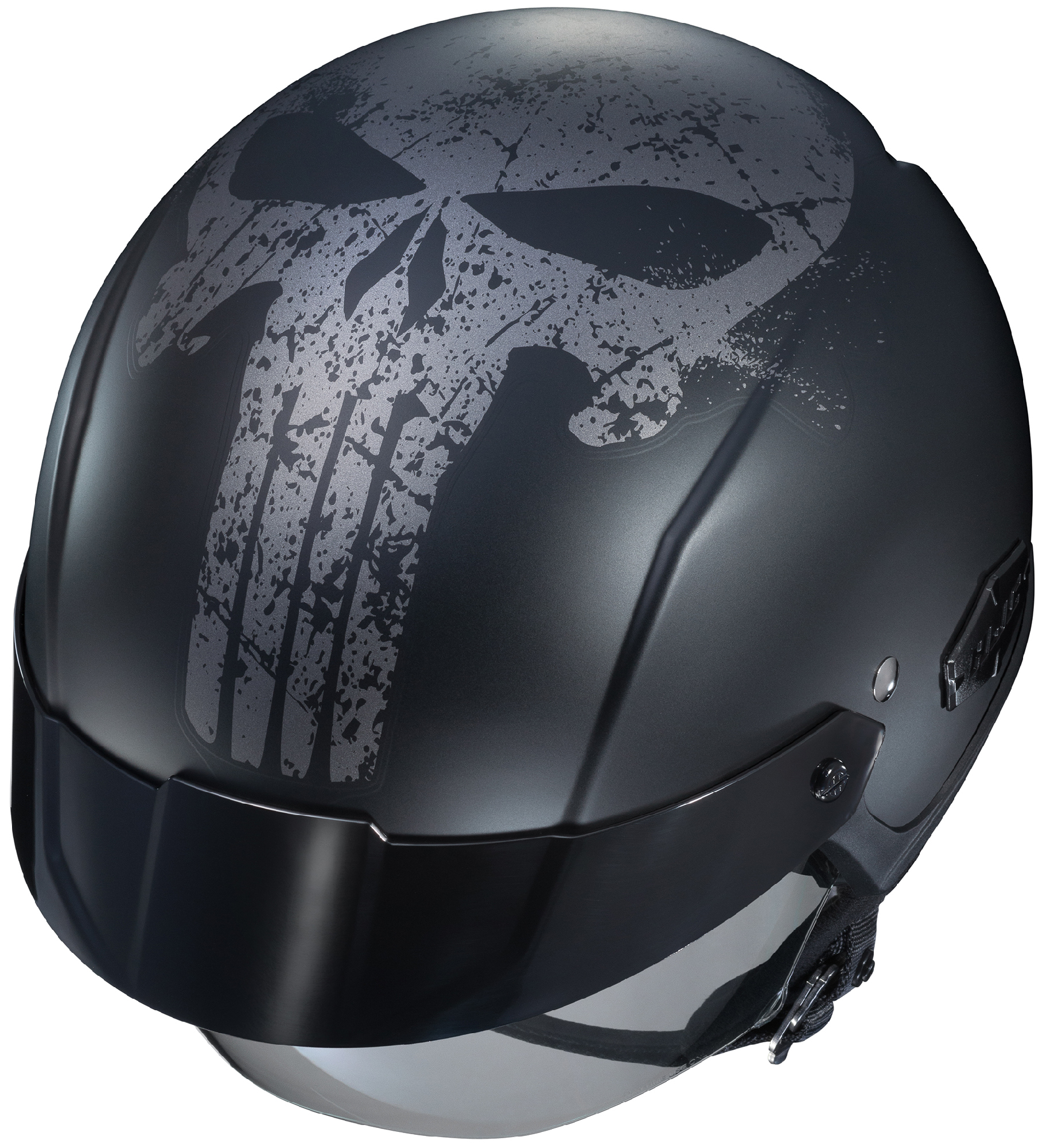 HJC Adult Matte Black IS-Cruiser Marvel Punisher Half Motorcycle Helmet