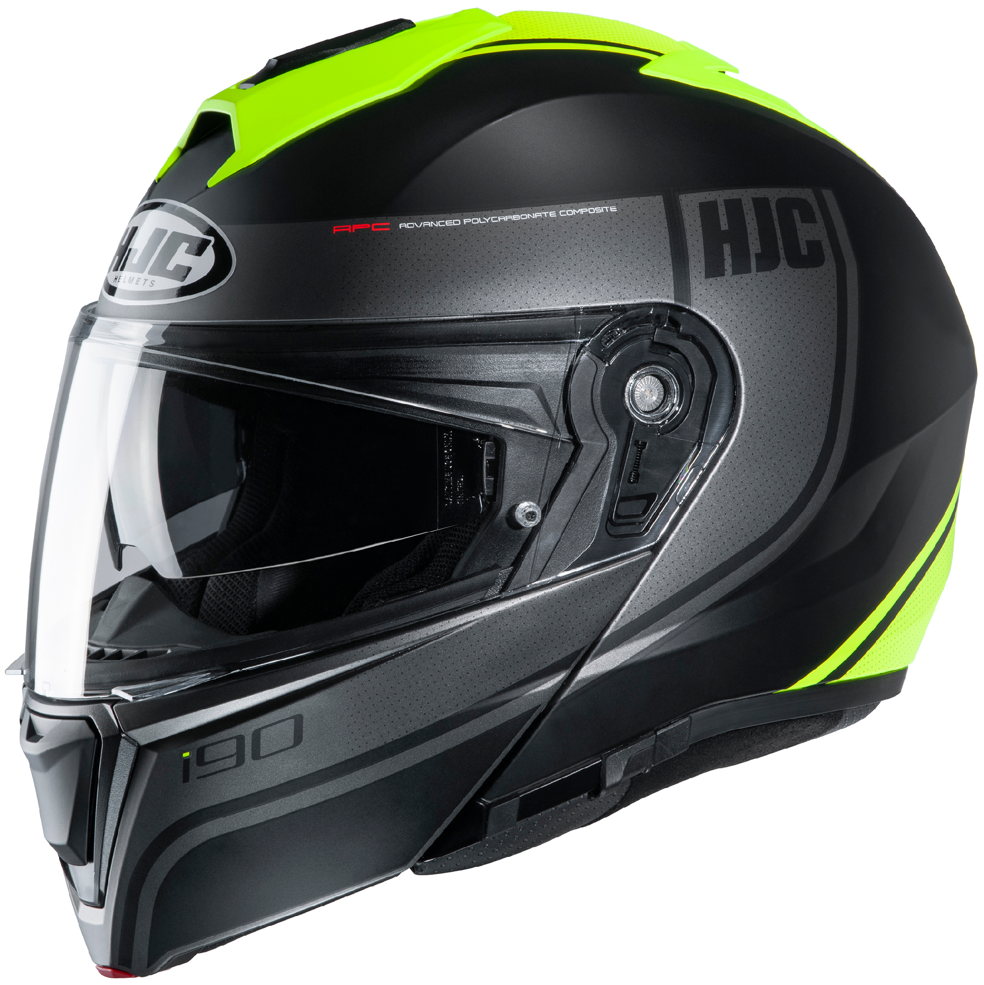 HJC Adult Hi-Vis Yellow/Black i90 Davan Full Face Modular Motorcycle Helmet | eBay