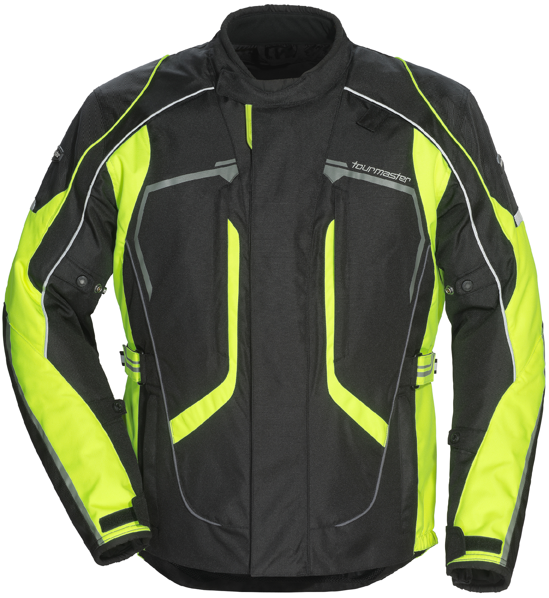 Tourmaster Mens Black/Hi-Viz Yellow Advanced Textile Motorcycle Jacket ...