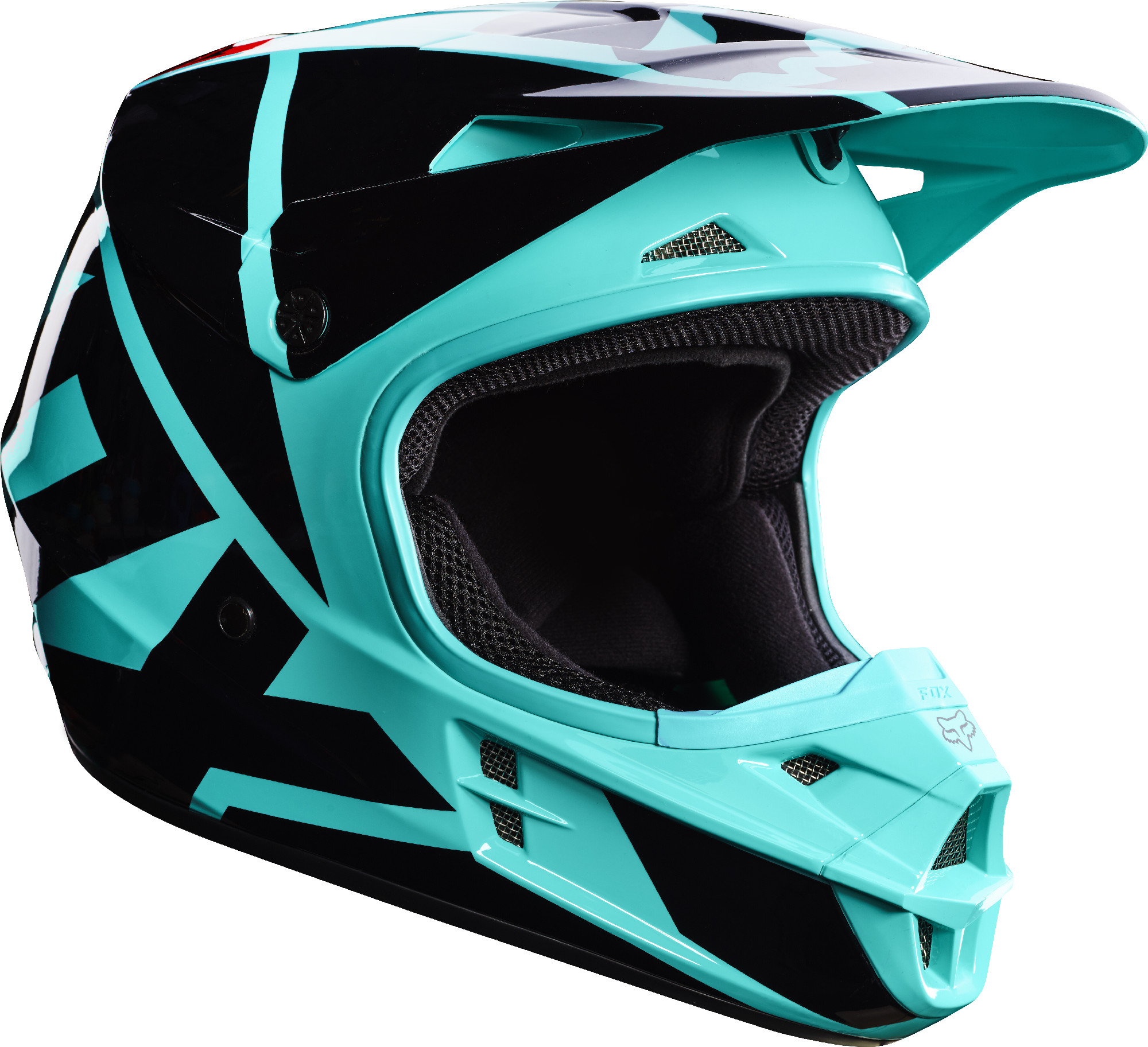 teal dirt bike helmet