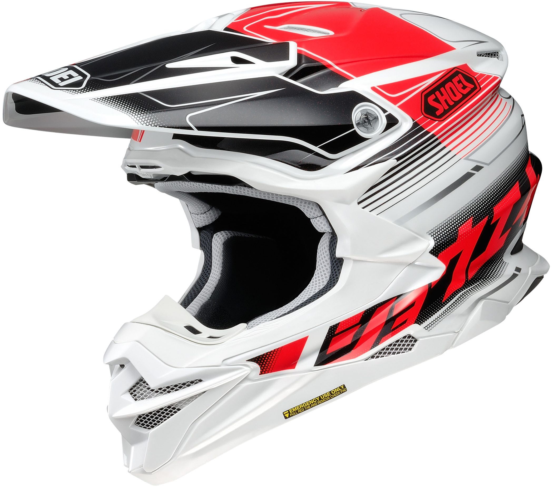 black and white dirt bike helmet