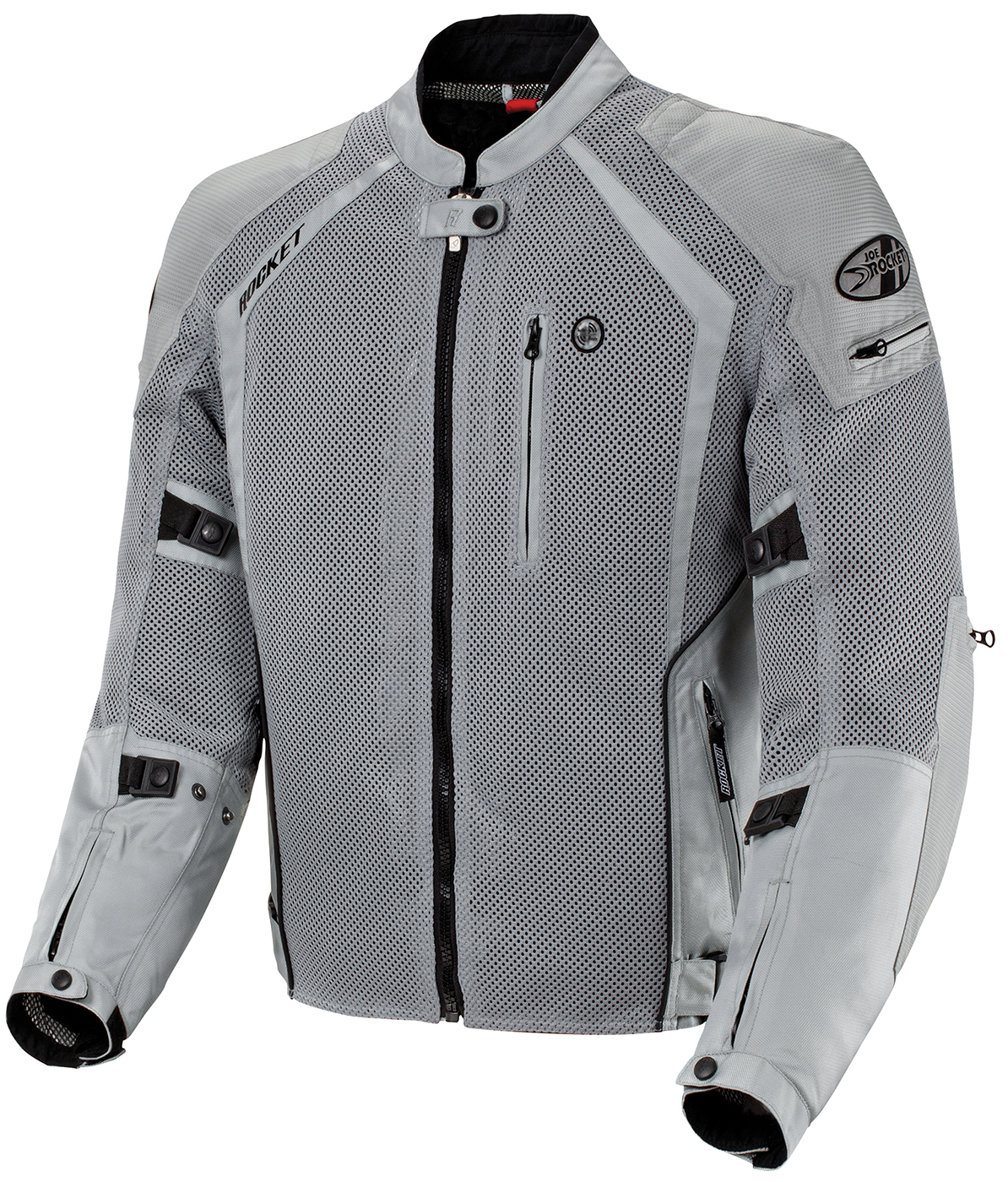 Joe Rocket Mens Silver/Black Phoenix Ion Textile/Mesh Motorcycle Jacket